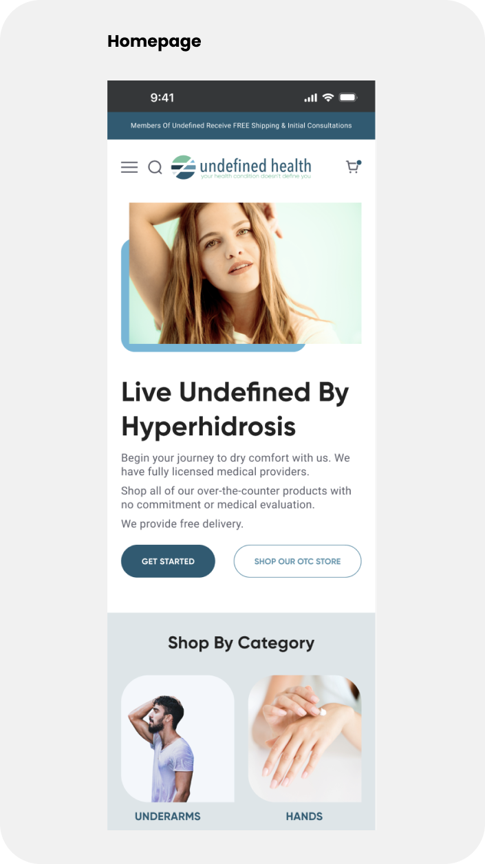 Undefined Health Website Homepage